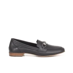 Mocassino con staffa . black GLORIA